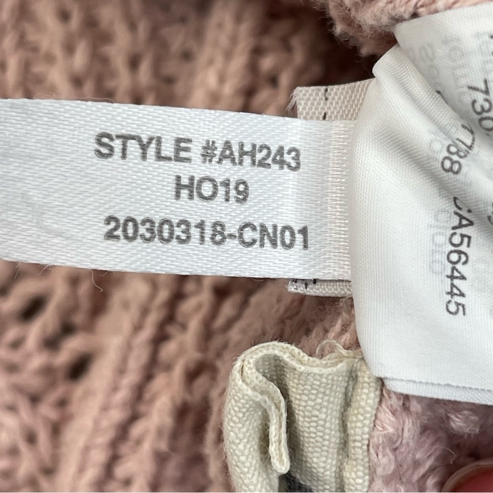 Madewell Chunky Cable Knit cardigan sweater pink preppy boxy medium - Picture 7 of 10